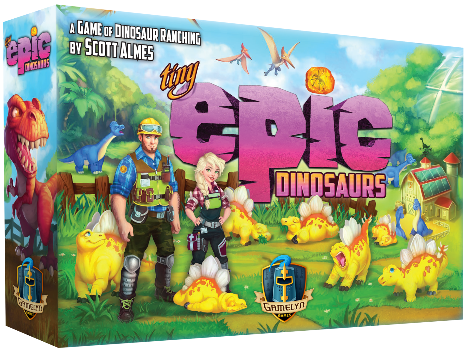 Tiny Epic Dinosaurs - MeepleBR - Construa sua fazenda de dinossauros!