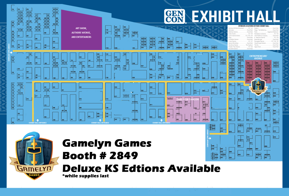 Gamelyn Games will be at Gencon 2022 Booth 2849 Gamelyn Games